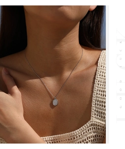 Elegante S925 sterling zilveren moissanite ovale knophanger ketting voor dames