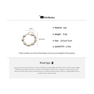 Produktdatentabelle für strukturierte Eisenkette, 23,5 cm Länge, 8,6 g Gewichtsinformationen.
