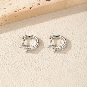 D-color moissanite S925 sterling silver water-drop hoop earrings for men and women