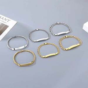 Collectie DIY graveerbare metalen armbanden met Figaro- en schakelkettingen voor gravure