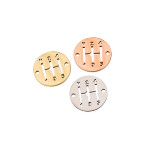 Polished gear shift design pendants in gold, rose gold and silver finish for DIY