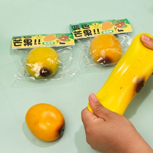 Realistic Mango Squeeze Toy TPR Soft Rubber Fluid Filled Slow Rebound Color Changing Stress Relief Toy For Kids Adults