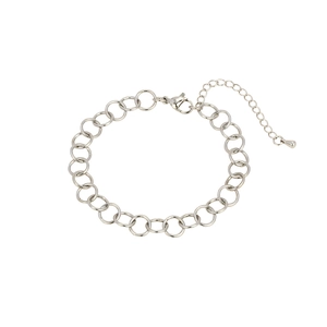 Minimalistisches Silberketten-Armband mit Karabinerverschluss und Wassertropfen-Anhänger