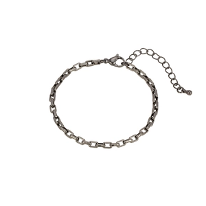 Industrielles, gunmetal-schwarzes Gliederkettenarmband mit Karabinerverschluss und Verlängerung