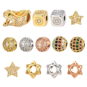 DIY Sieraden Charmes Zirconia Ingelegd Koper Verguld Draak Ster Geometrische Kralen Voor Armband Ketting Maken Accessoires