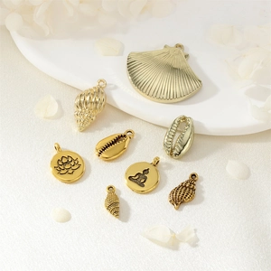 Pendentifs DIY Vintage Alliage Plaqué Or Coquillage Escargot Lotus Bouddha Pour Fabrication Bijoux Collier Bracelet Accessoires