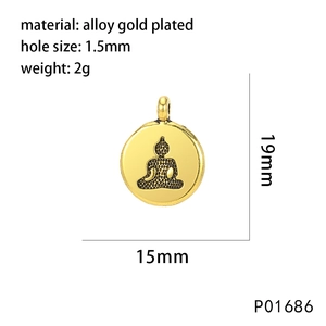 Pendentif religieux lotus en alliage doré pour la création de colliers et bracelets