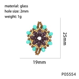 Detail eines 25mm handgefertigten Perlenanhängers mit Maßen und 2mm Lochgröße Info