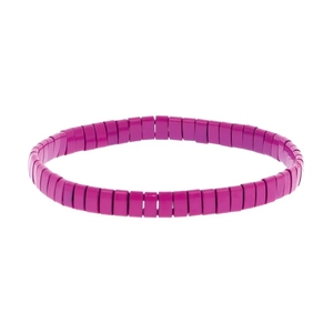 Bracelet bohème en perles Tila violettes fait main avec finition émaillée brillante