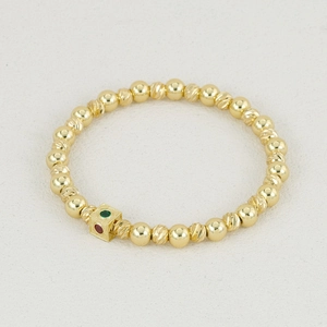Handmade beaded tourmaline style bracelet with 18K gold-plated finish and gemstones