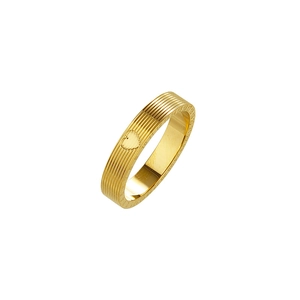Gold titanium steel multi-layer ring with engraved heart and number sequence