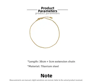 Detail view of titanium steel gold chain with lobster clasp and length specifications