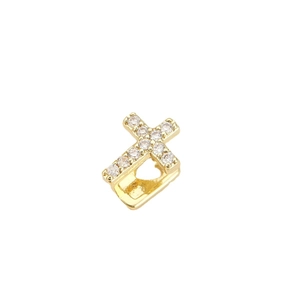 Hip hop gouden kruis tanden grills met micro-ingelegde zirkonen en metalen afwerking