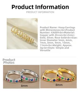 Detailed size guide for geometric hoop earrings in gold silver and rose gold finishes