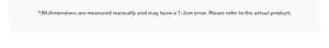 Size guide note stating a 1-2cm manual measurement error for the leather cord necklace