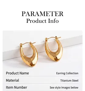 Macro view of polished titanium steel oval hoop earrings featuring a secure hinge clasp