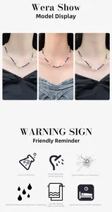 Detail of retro pearl and blue gemstone necklace with elegant wearing effects and care guide