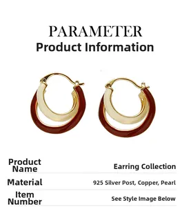 Détail des boucles d'oreilles perles en argent 925 avec émail rouge et blanc