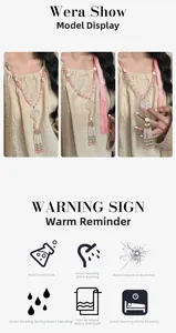 Dettaglio della collana Hanfu con perle rosa, pendente in giada e nappe lunghe stile Ming
