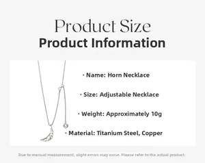 Detailed specs of the silver croissant pendant necklace made of titanium steel and copper