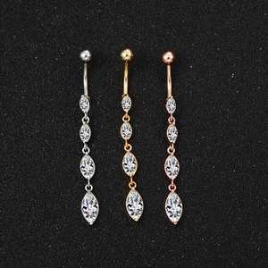 Piercing Ombelico Con Nappa in Zirconia Cubica Marquise Rame Intarsiato Gioielli Piercing Ombelico per Donna Moda Accessori