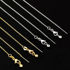Cadenas de collar DIY de acero inoxidable con cierres de langosta en oro y plata