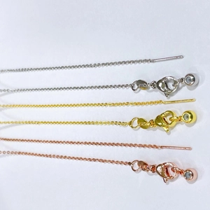 Cadenas ajustables de acero inoxidable en tres colores con cierre de langosta para joyería DIY
