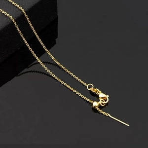 Collar de acero inoxidable dorado con cierre de langosta y cuenta ajustable