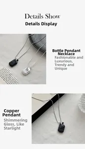 Detail show of hip hop style hip flask pendant necklace made of high quality copper