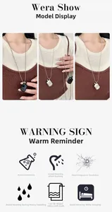 Detailed macro view of retro perfume bottle pendant necklace with polished bead chain