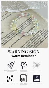 Dettaglio del bracciale in cristallo colorato con guida alla cura del gioiello su tela