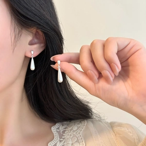 Pendientes de Gota de Agua Cepillados Mate Minimalistas Con Poste de Plata de Ley 925 Cobre Plateado Joyería para Mujer