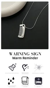 Instrucciones detalladas de cuidado para collar de peine plateado con cadena de serpiente