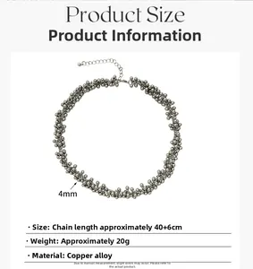 Maatdetails van zilveren kralenketting met 4mm koperlegering kralen en 40+6cm kettinglengte