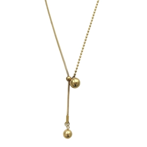 Minimalistische goudkleurige Y-ketting met een asymmetrisch dubbel kettingontwerp