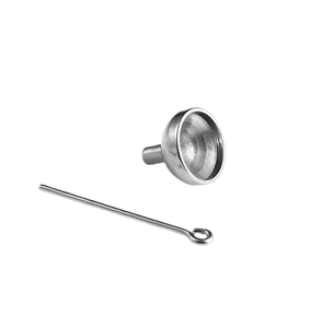 Polished stainless steel funnel and needle set for perfume and keepsake urn pendants