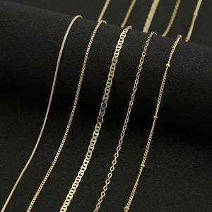 Five styles of gold plated brass hip hop chains including snake and O-ring link necklaces