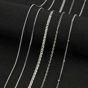Polished silver-plated copper chain set including snake and O-shaped DIY necklace styles