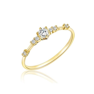 Minimalistischer Kupfer Zirkon Ring Für Damen Gold Silber Roségold Vergoldet Rundschliff Zirkonia Dünner Bandring Hochzeit Party Schmuck
