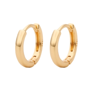 Minimalistische S925 Sterlingsilber Creolen in poliertem Gold-Finish für Damen