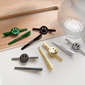 Alloy Baking Varnish Smiley Face Duckbill Hair Clips For Women Korean Style Smile Letter Side Fringe Hair Accessories