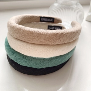 Serre-tête Épais en Éponge pour Femmes Texture en Laine Tricotée Bandeau de Mode Fait à la Main Accessoires de Cheveux Coiffure