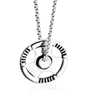 Barbell Weight Plate Pendant Necklace For Men Women Stainless Steel Titanium Steel Fitness Jewelry Gym Lovers Gift Necklace