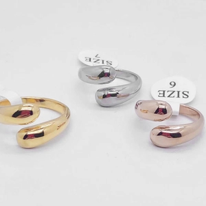 Minimalistischer Edelstahl Offener Ring Für Damen Hochglanzpoliert Tränenform Bohne Bypass Fingerring Gold Silber Roségold Schmuck