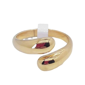 Minimalistischer offener Ring in Roségold mit poliertem Doppel-Wassertropfen-Design
