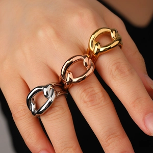 Kubanische Gliederkettenringe in Gold, Silber und Roségold für Damen und Paare