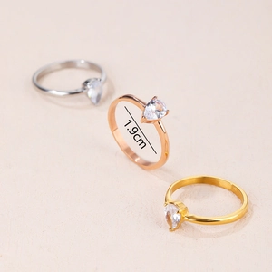 Anillos de lujo con diamante de pera en oro plata y oro rosa diámetro de 1,9 cm