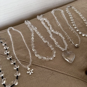 Onregelmatige Kunstmatige Kristal Gebroken Steen Hart Hanger Halsketting Transparante Bloem Kraal Sleutelbeen Ketting Sieraad