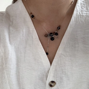 Κολιέ Maillard Tiger Eye Stone Γυναικείο Vintage Αλυσίδα Φιδιού Χειροποίητο με Χάντρες Αχάτης Φούντα Κόσμημα Δώρο