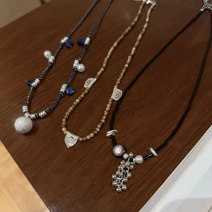Naturstein Perlen Totem Anhänger Halskette Für Damen Retro Ethno-Stil Handgewebtes Seil Perle Muschel Schlüsselbein Kette Schmuck Geschenk